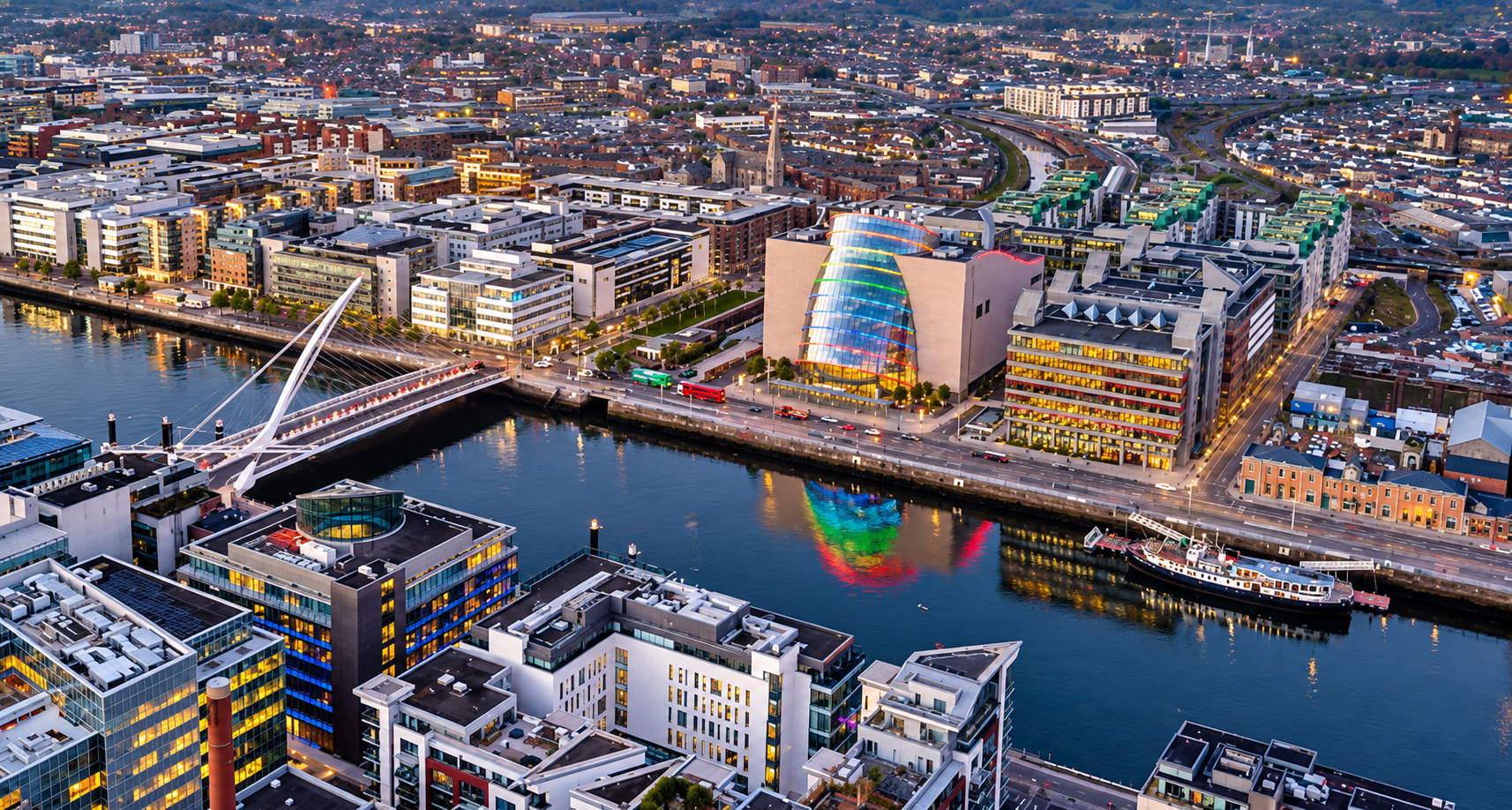 Dublin riverside lights